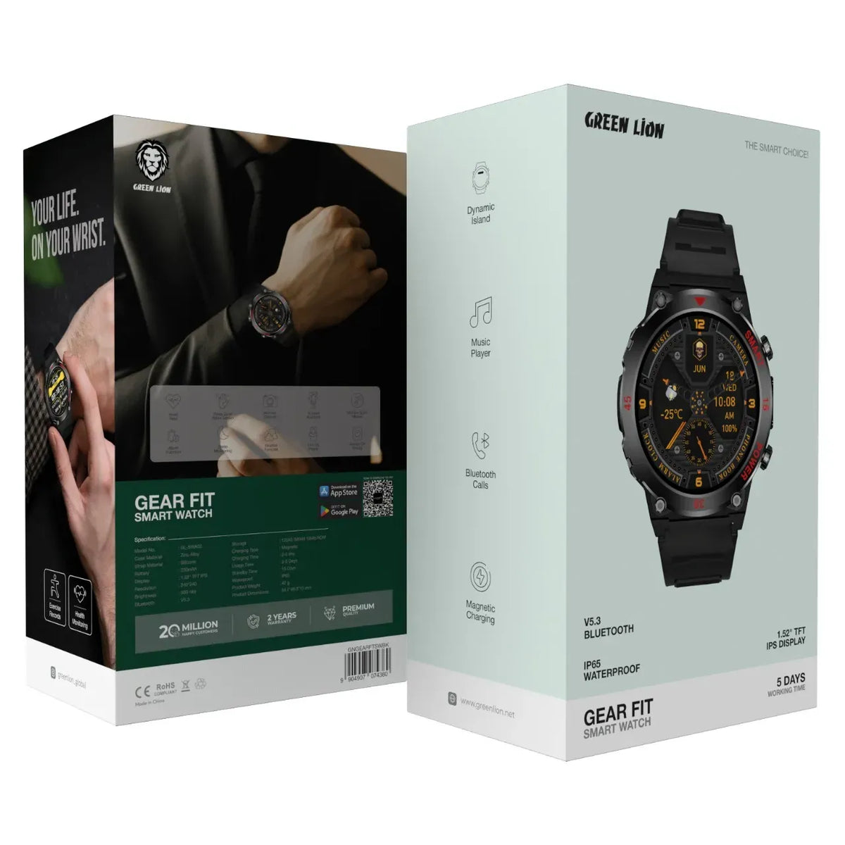 Green Lion Gear Fit Smart Watch - Black – image 5