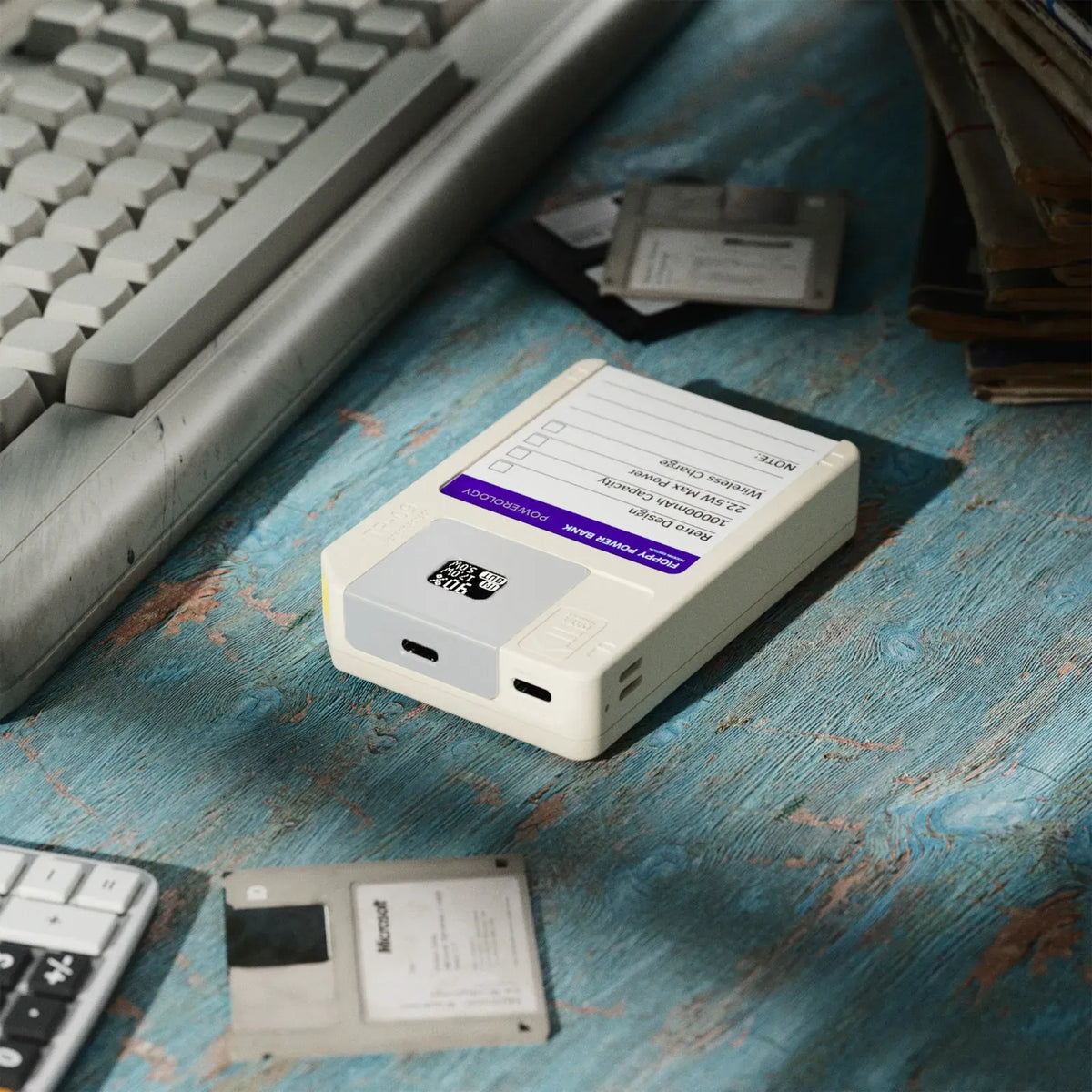 Powerology Floppydisk Retro 10000 m Ah Mag Safe Power Bank Batterie Externe Mag Safe 10000 m Ah - White – image 19