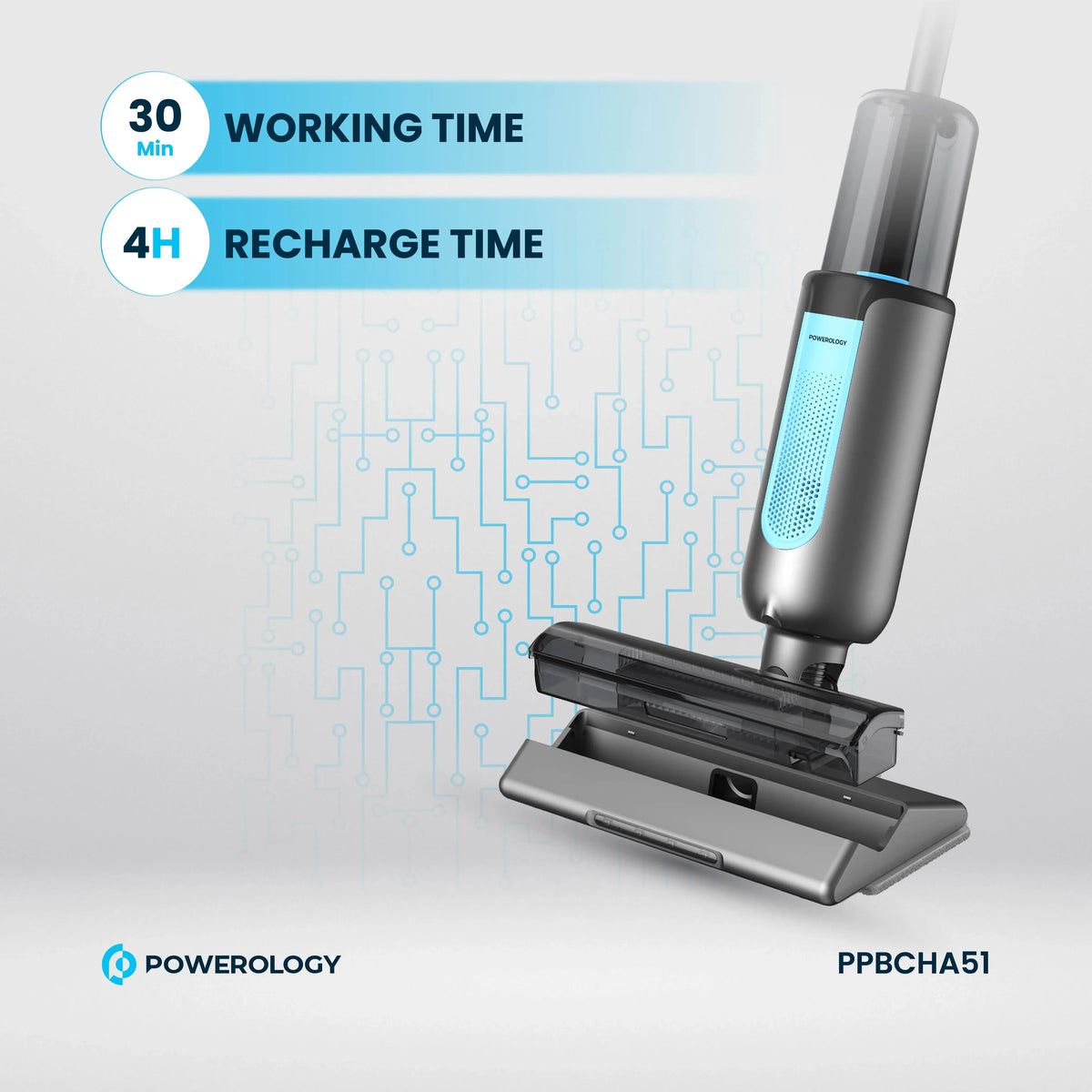 Powerology Dual Design Cordless Vacuum Mop Black – image 19