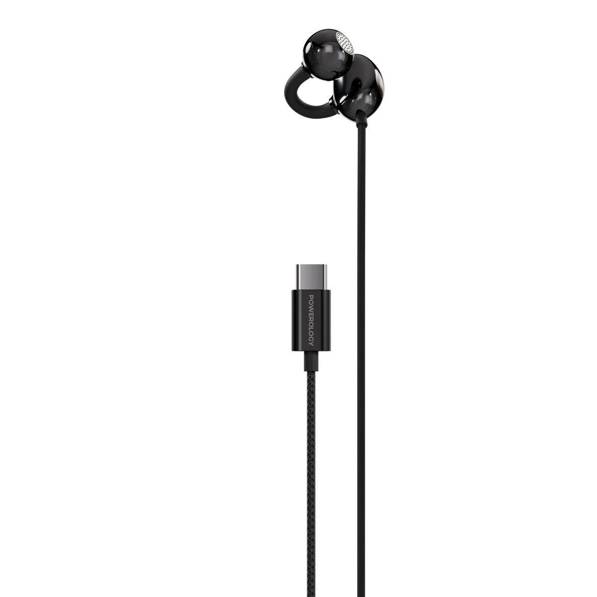 Powerology Voro Single-Sided Clip-On Wired Earphone - Black – image 1