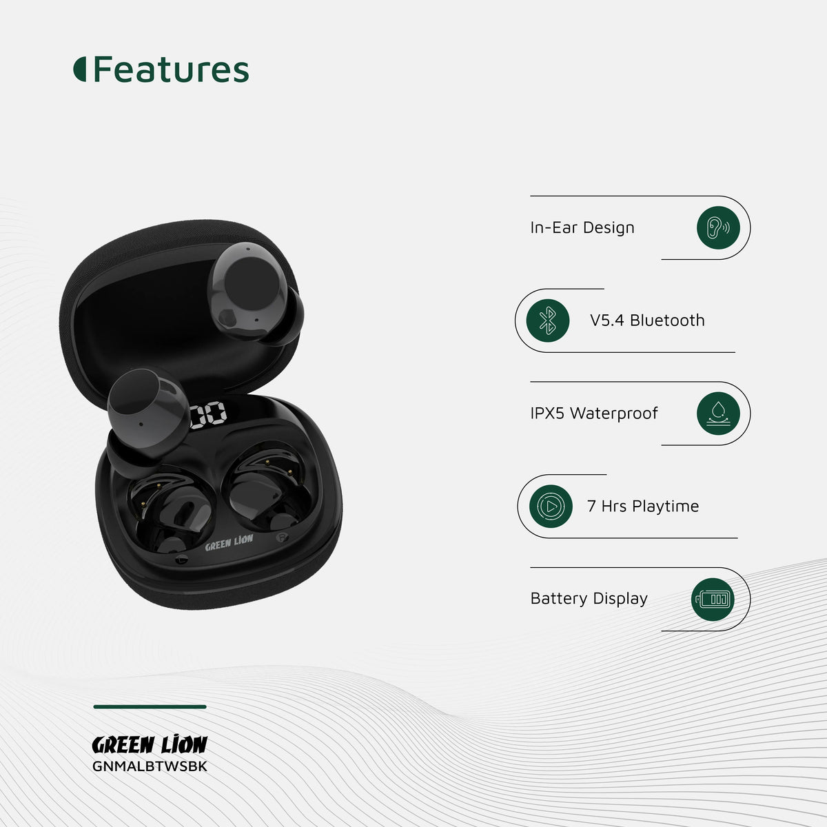Green Lion Malbun True Wireless Earbuds - Black – image 11