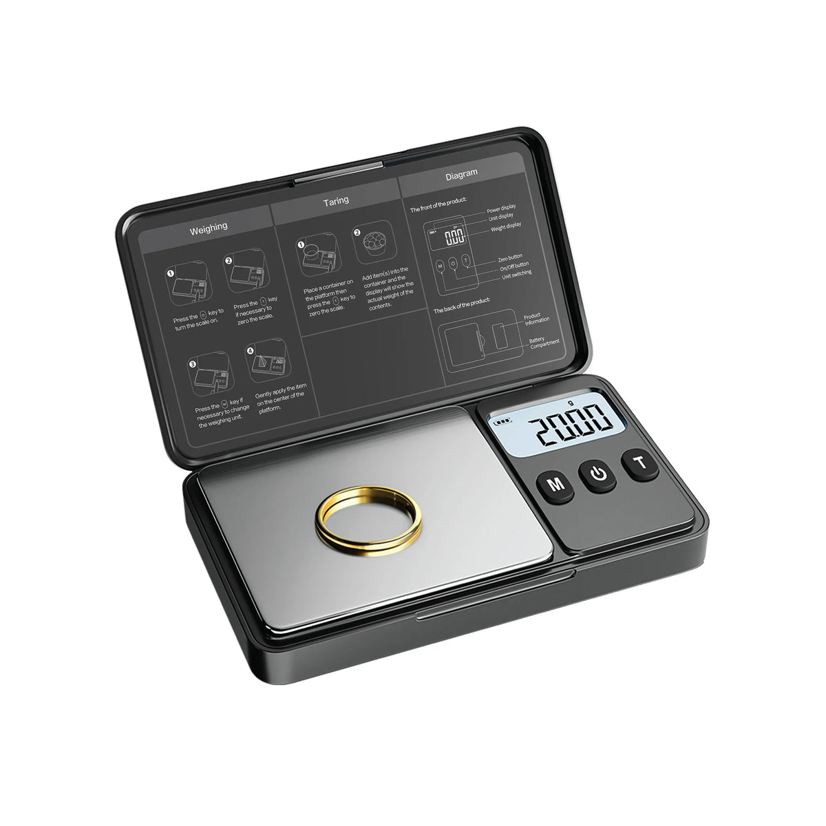 Green Lion Jewelry Scale with High Accuracy Weighing Black – image 3