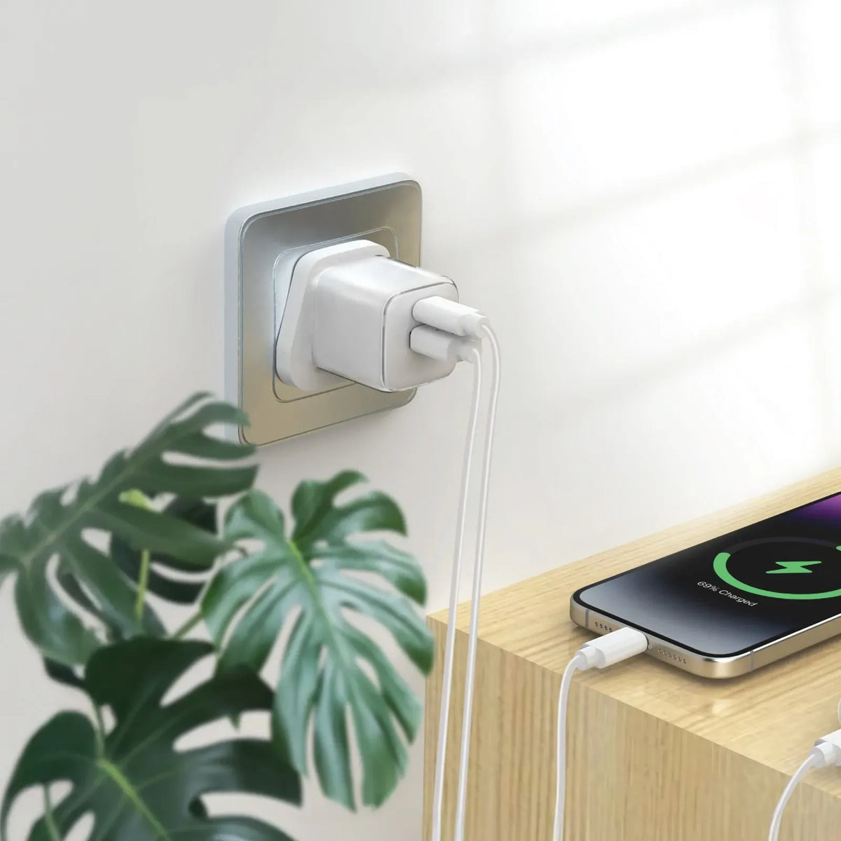 Green Lion Reva Dual Port Wall Charger PD+QC 20 W - White – image 2