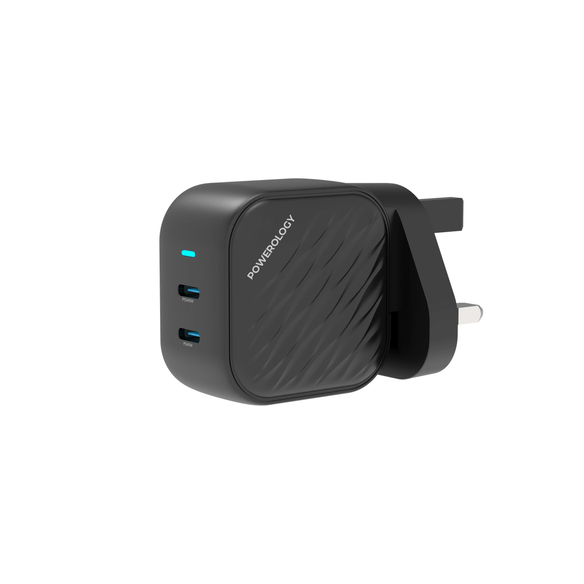 Powerology Gan Dual USB C Wall Charger Black – image 3