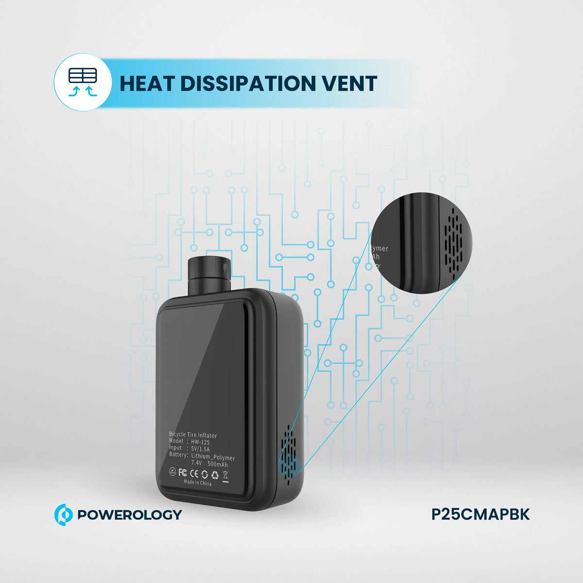 Powerology Super Compact Tire Inflator Black – image 11
