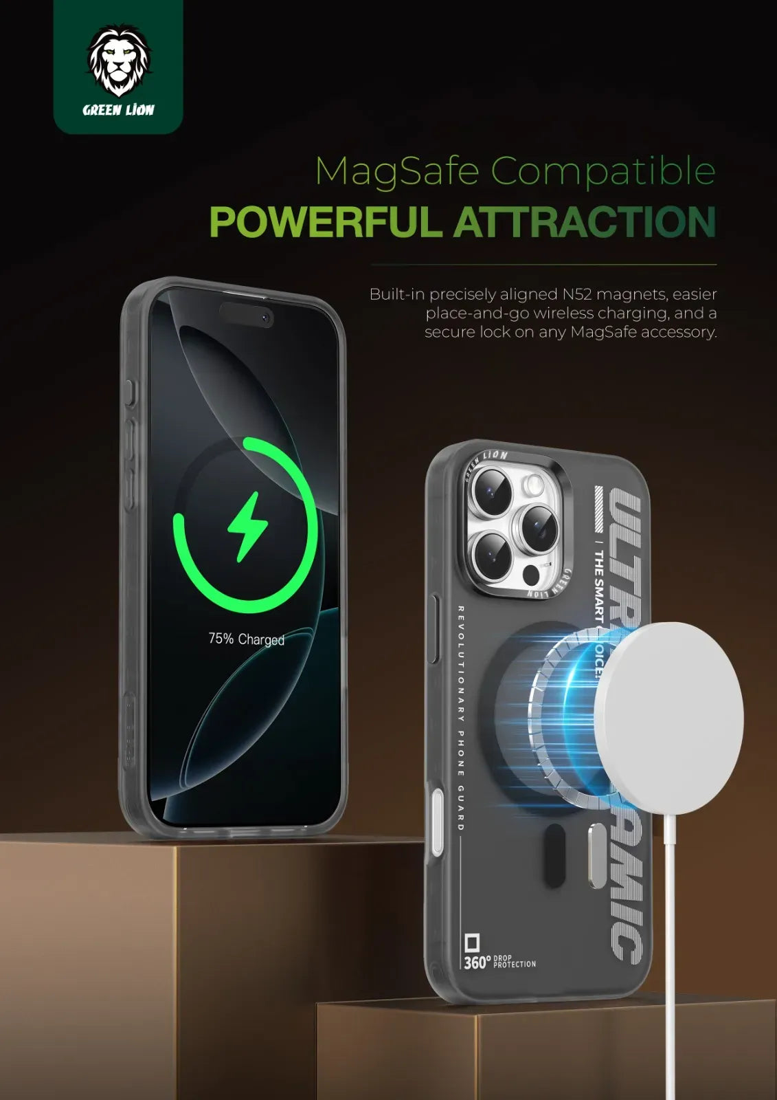 Green Lion Ultra Mag Safe Case - BlackTitanium – image 7