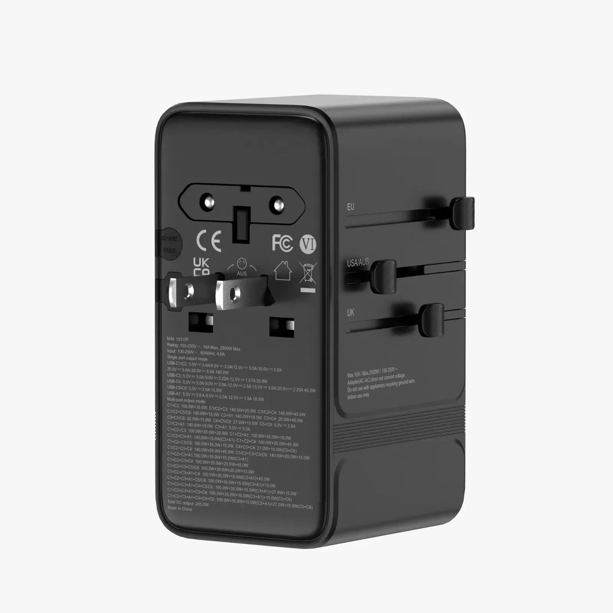 Powerology Spetrova Gan Multi Port Universal Adapter Black – image 7