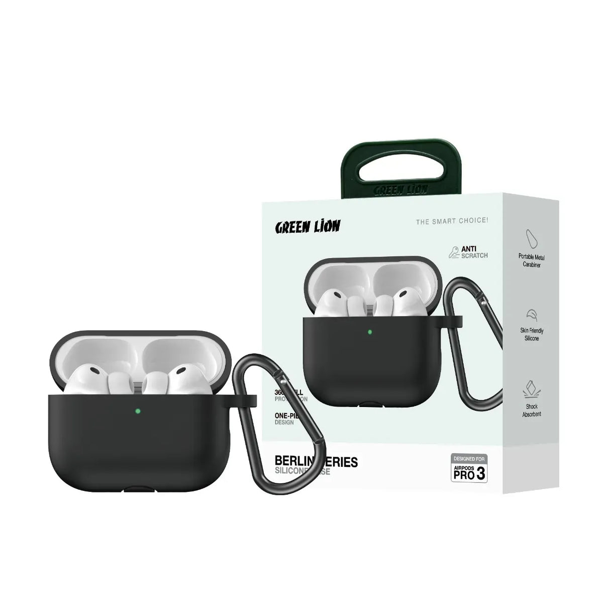 Green Lion Berlin Series Silicone Casefor Airpod Pro - Black – image 4