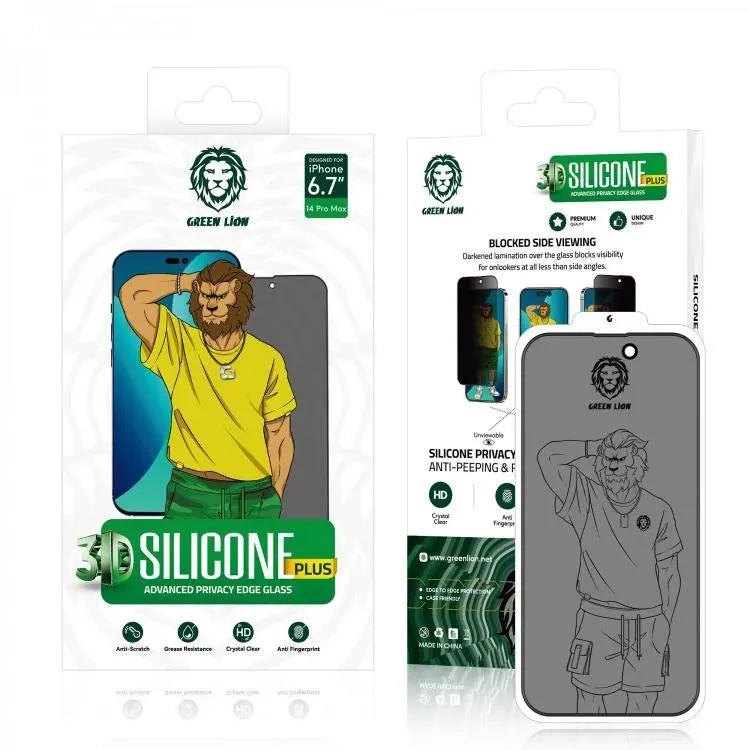 Green Lion 3 DSilicone Plus Screen Protector - Black Edge/Privacy – image 2