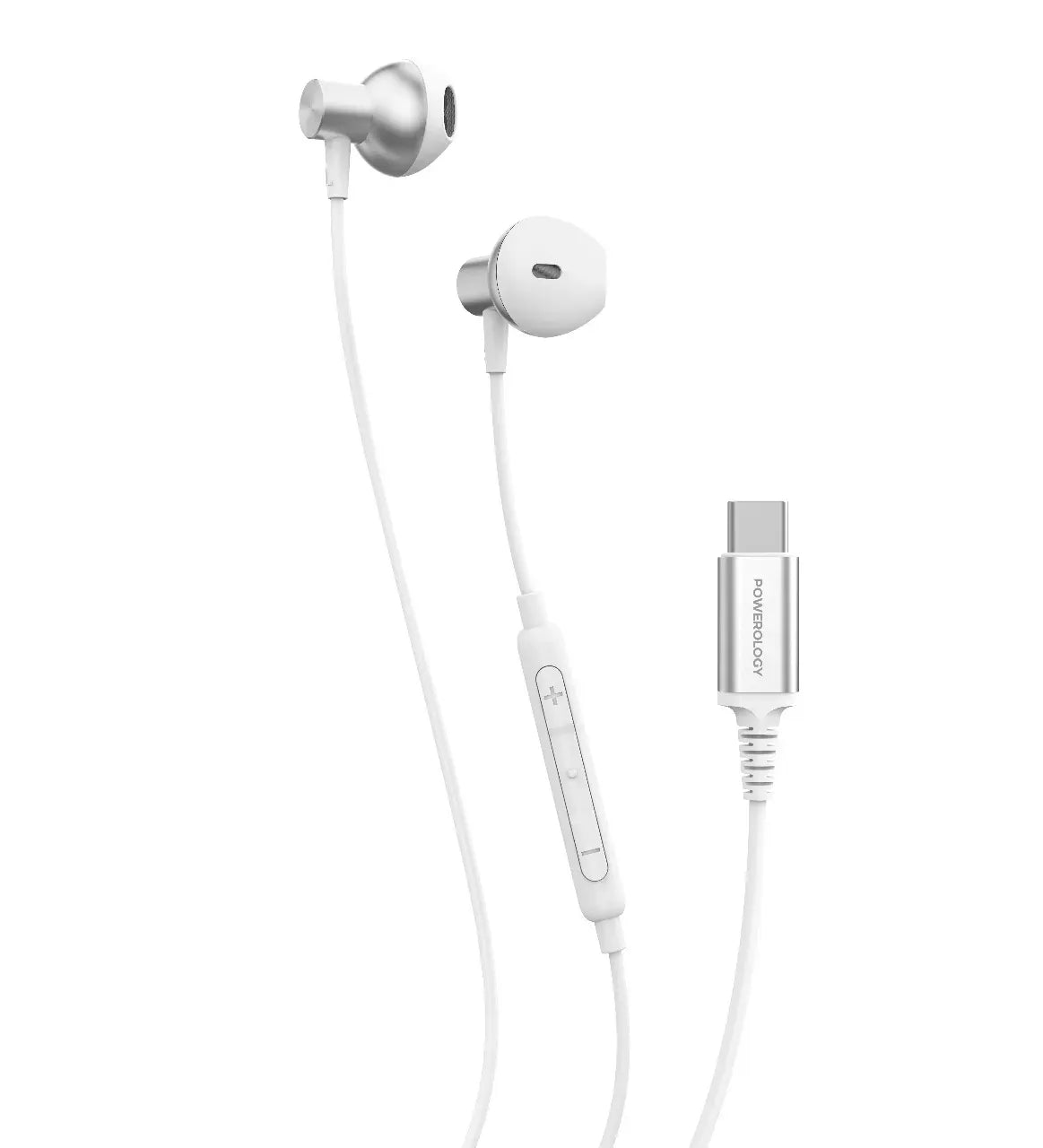 Powerology Type C Stereo Earphones White – image 5