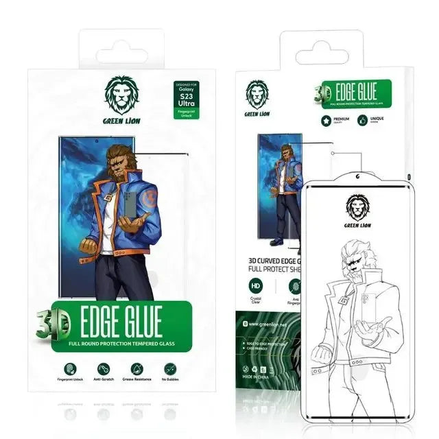 Green Lion 3d Edge Glue Glass Screen Protector for Samsung Galaxy S23 Ultra Clear – image 5