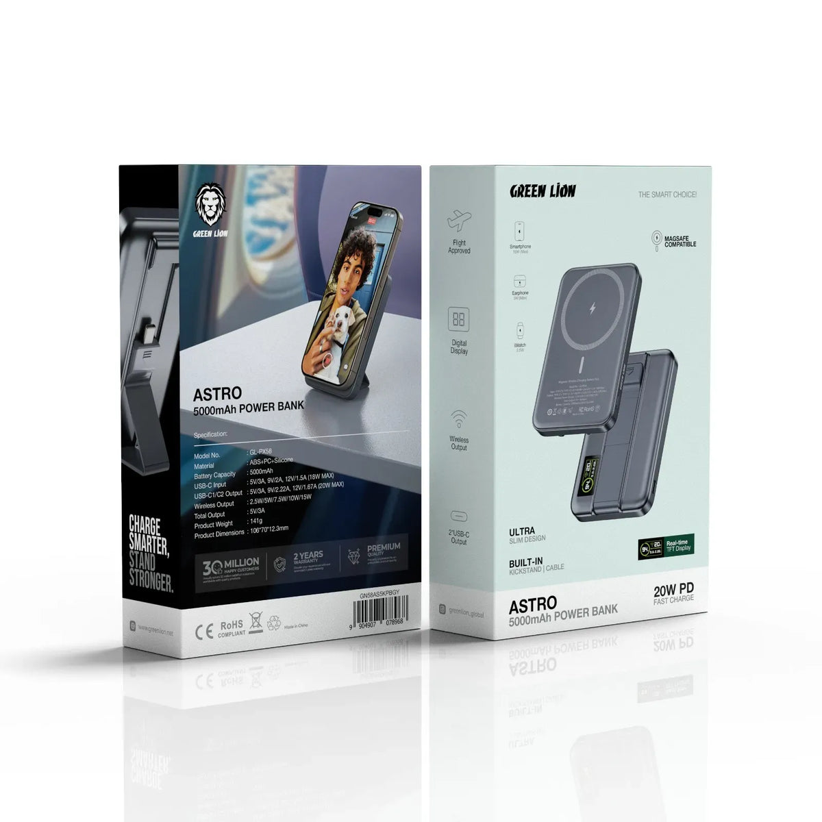 Green Lion ASTRO 5000 m Ah 3 in 1 Power Bank PD 20 W - Gray – image 2