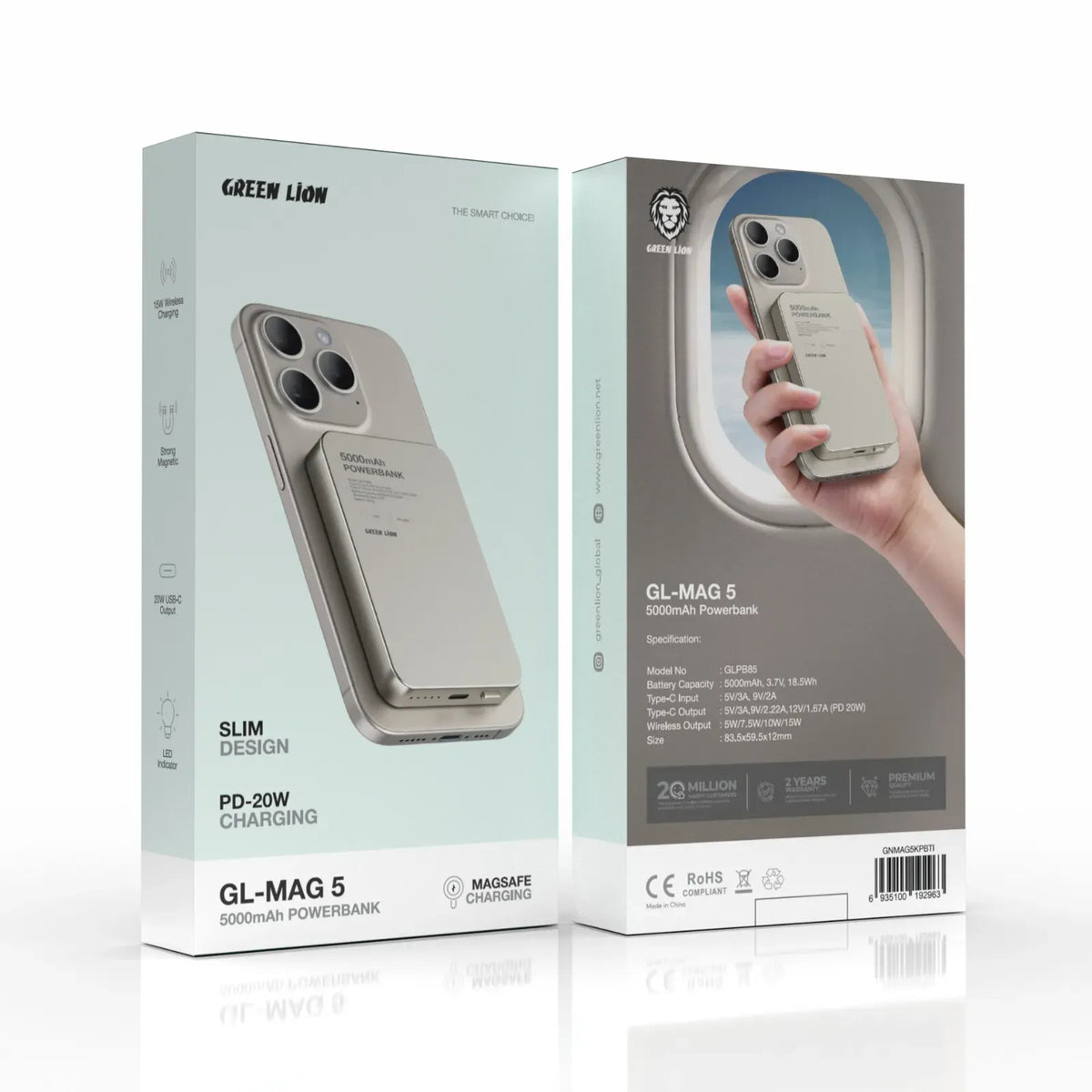 Green Lion GL-MAG 5 5000 m Ah Power Bank PD 20 W - Titanium – image 3