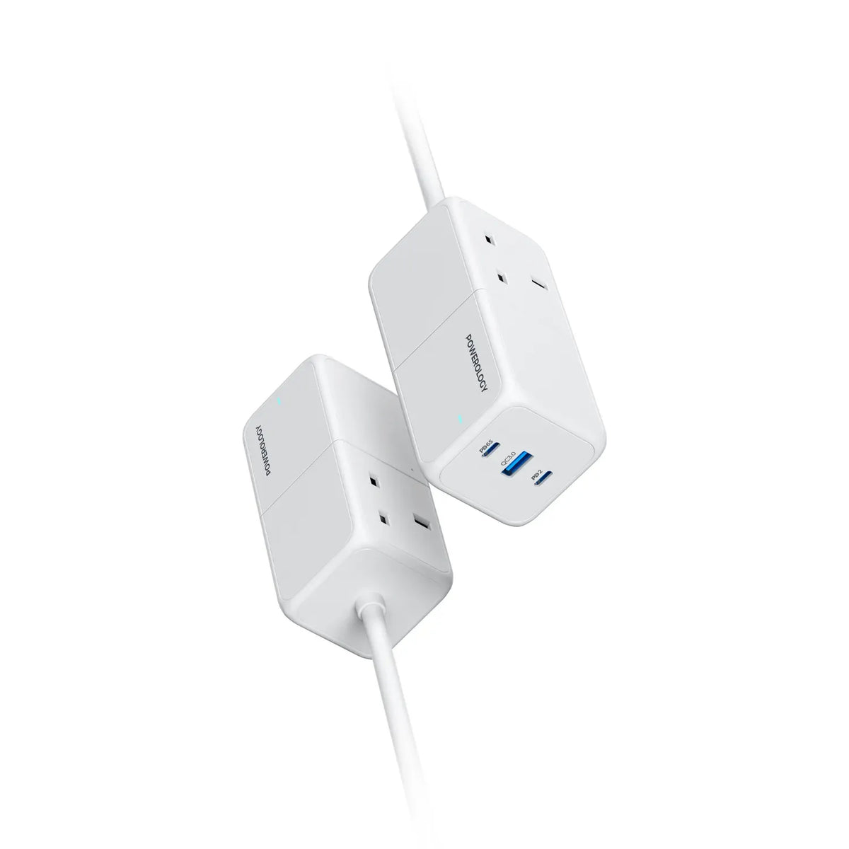 Powerology 65 WPower Strip With Dual Power Sockets - White – image 9