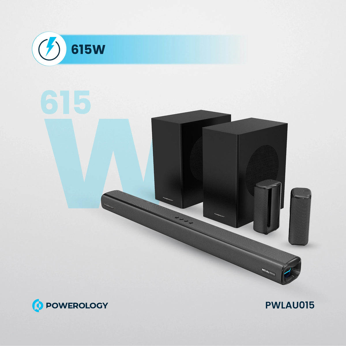 Powerology 5 2 4ch Dual Woofer Wireless Home Theater Black – image 6