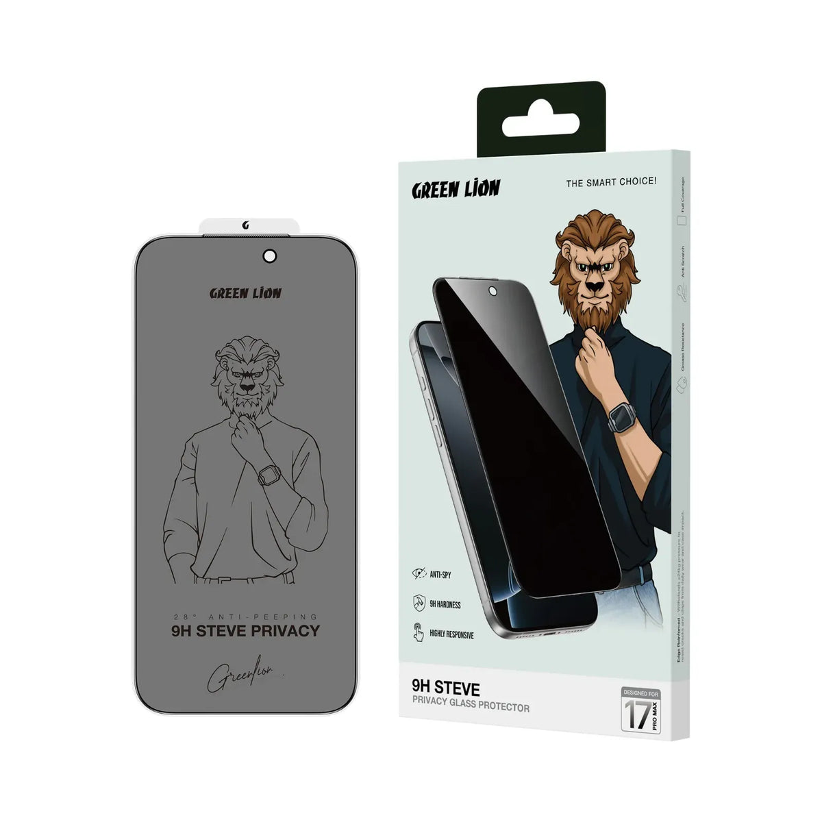 Green Lion 9 HSteve Privacy Screen Protector - Black Edge/Privacy – image 2