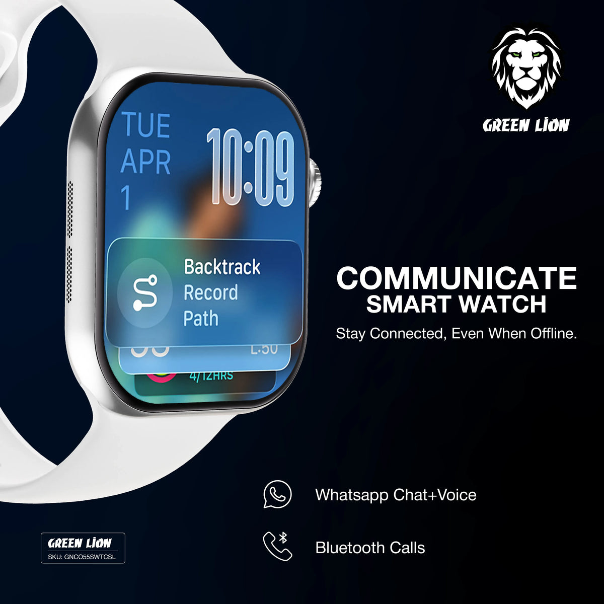 Green Lion Communicate Smart Watch - Silver – image 12