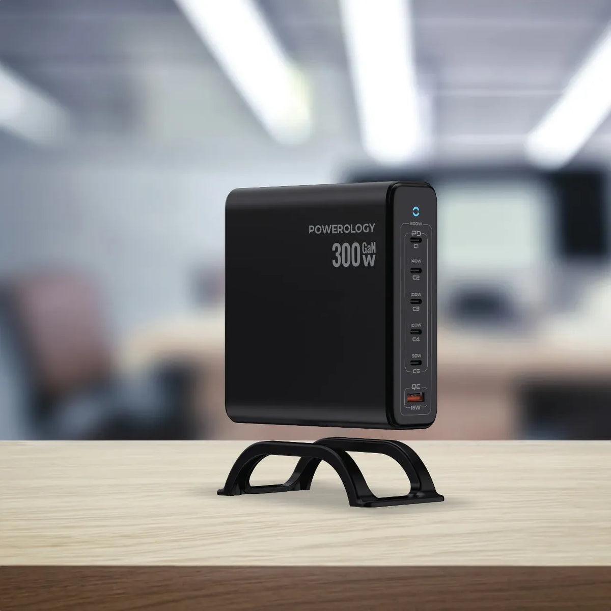 Powerology Volt X Gan 300w Smart Desktop Charger Black – image 7