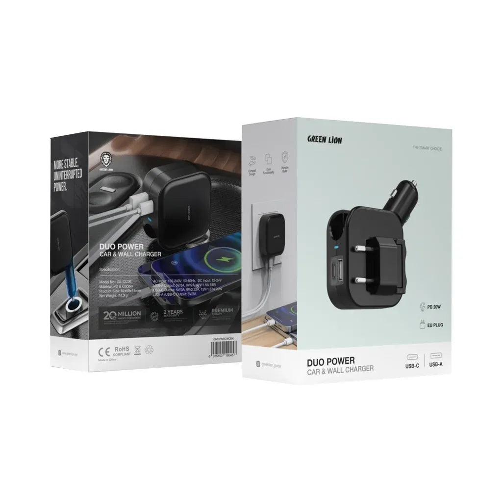 Green Lion Duo Power Car and Wall Charger Black – image 3