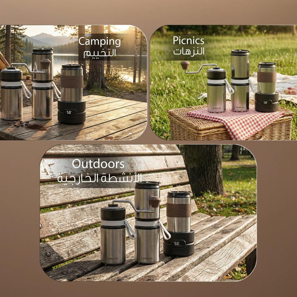 LePresso Grindo Quattro 4 in 1 Outdoor Coffee Set Silver – image 8