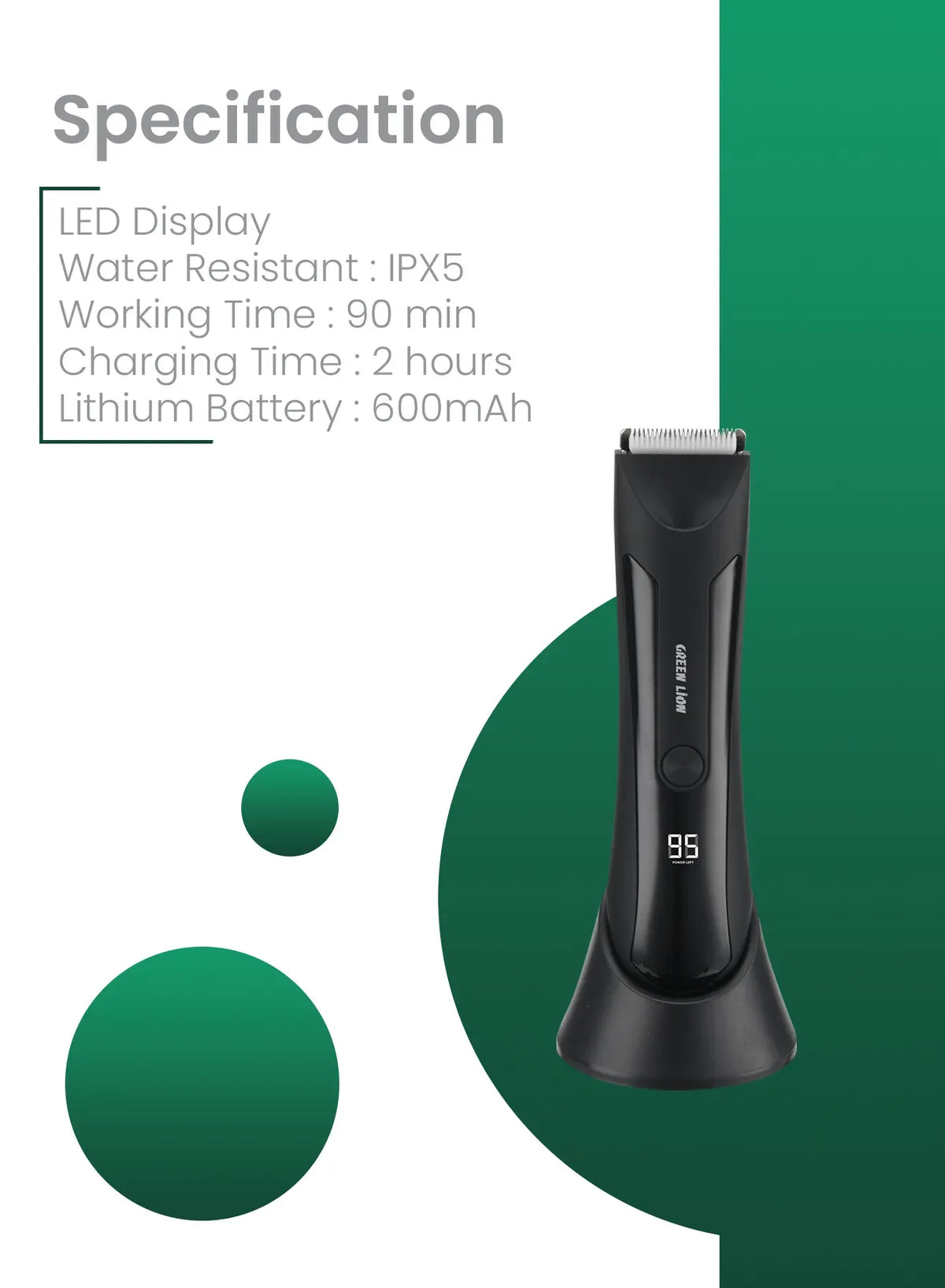 Green Lion Sensitive Area Trimmer 650mAh Type C Charge – image 7