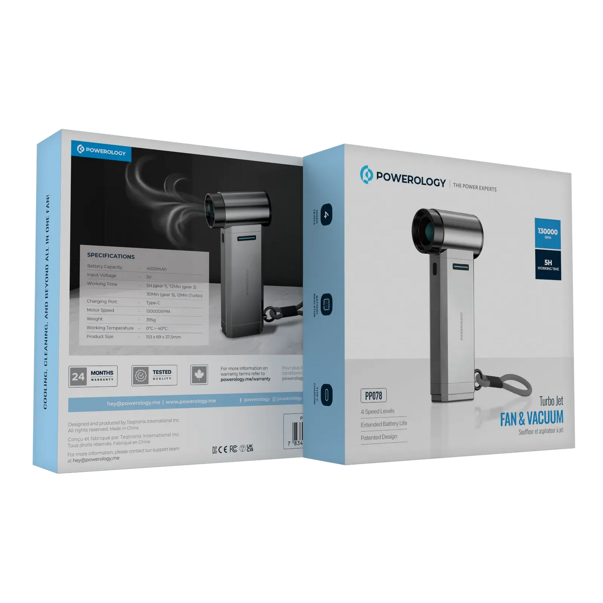 Powerology Turbo Jet Fan Vacuum Silver – image 6