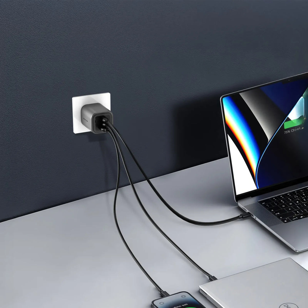 Green Lion Premium Series Foldable Wall Charger UK Plug PD 65 W - Gray – image 2