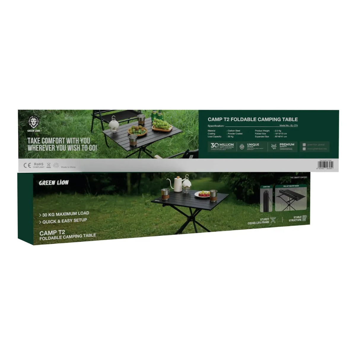 Green Lion Camp T2 Foldable Camping Table Black – image 5