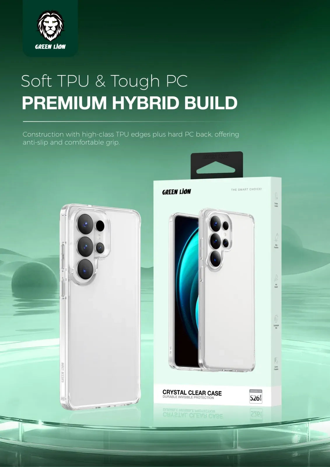 Green Lion Crystal Clear Case – image 6