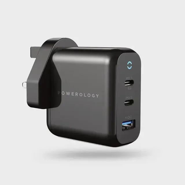 Powerology 3 Port 65w Gan Charger with PD Uk Black – image 8