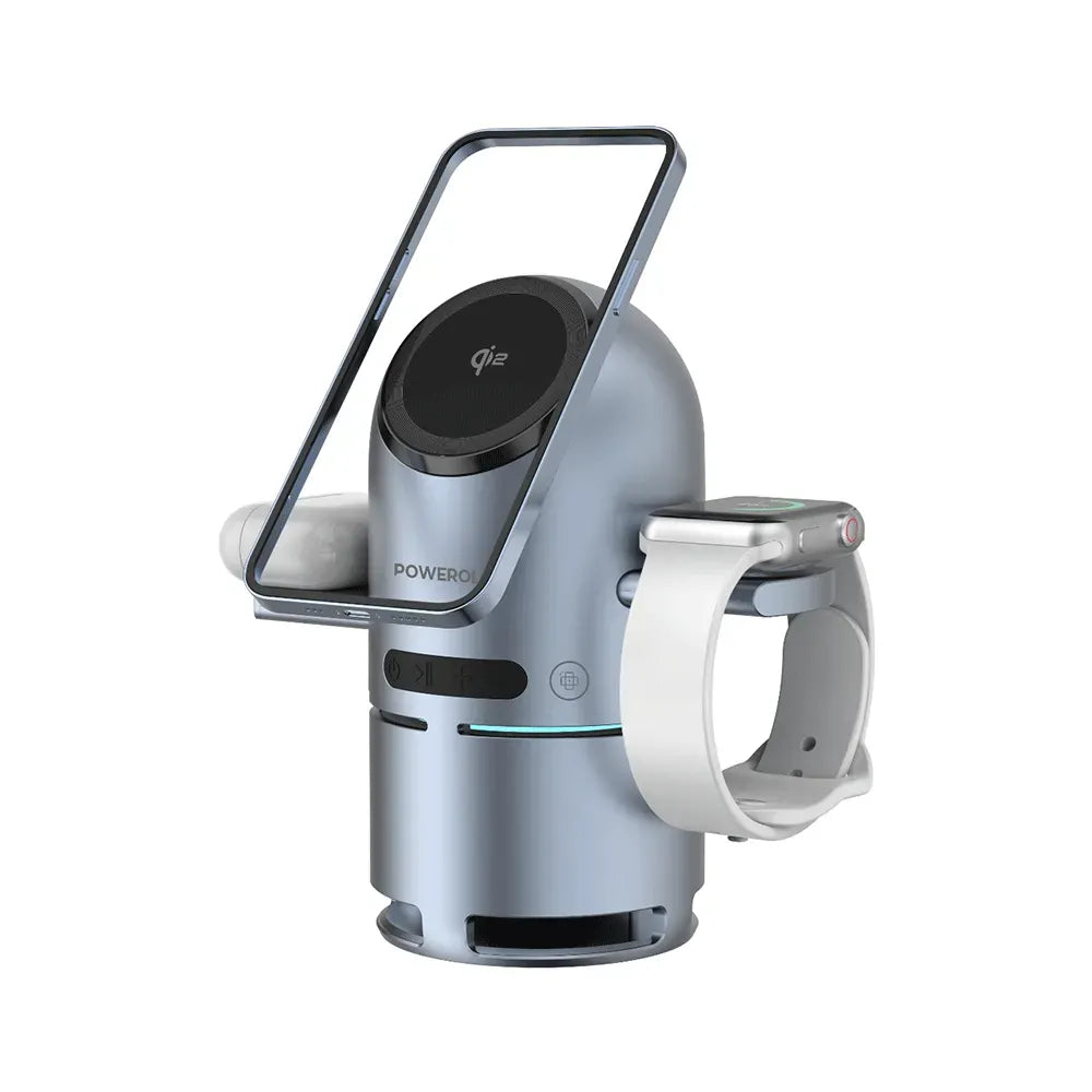 Powerology Qi2 Speaker Charge Station Gray – image 7