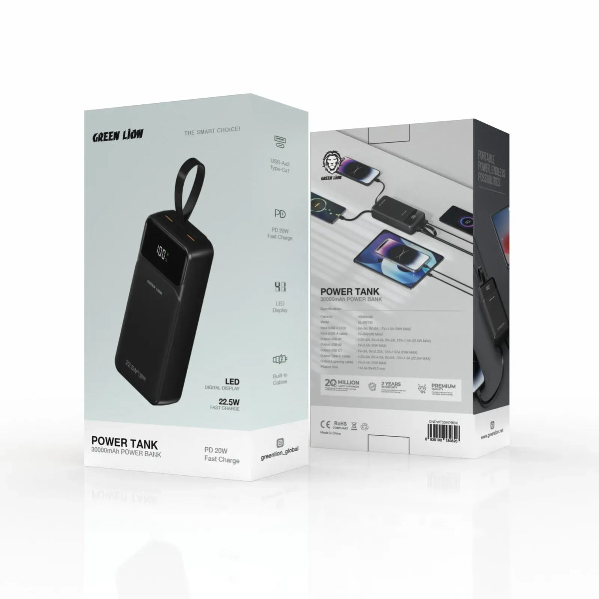 Green Lion Power Tank 30000mAh Power Bank Black – image 3