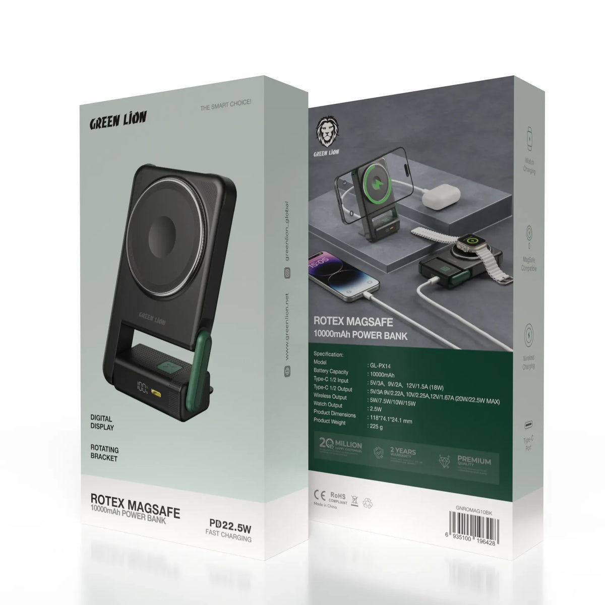 Green Lion Rotex MagSafe 10000mAh Power Bank Black – image 5