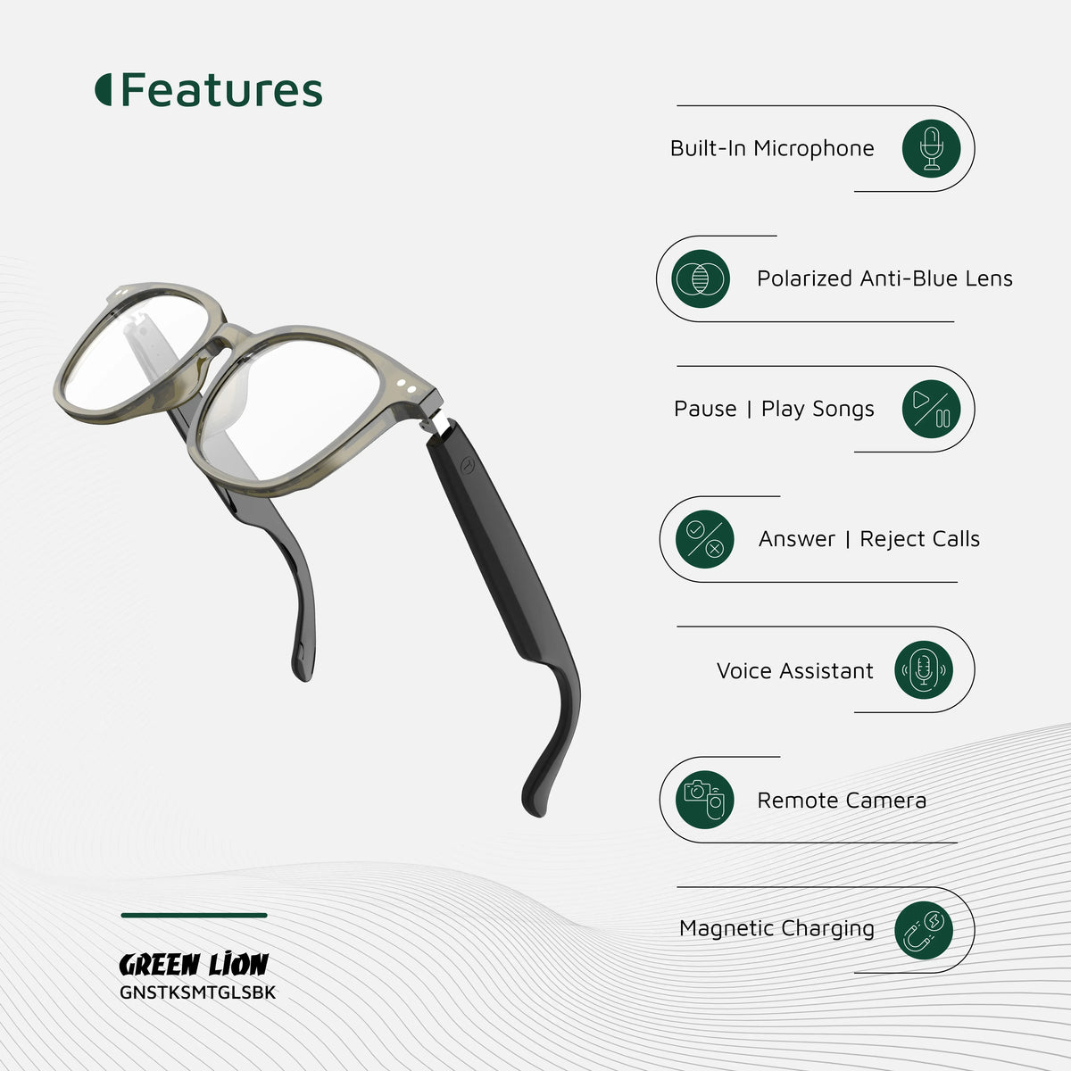 Green Lion Stockholm Smart Glasses Black – image 8