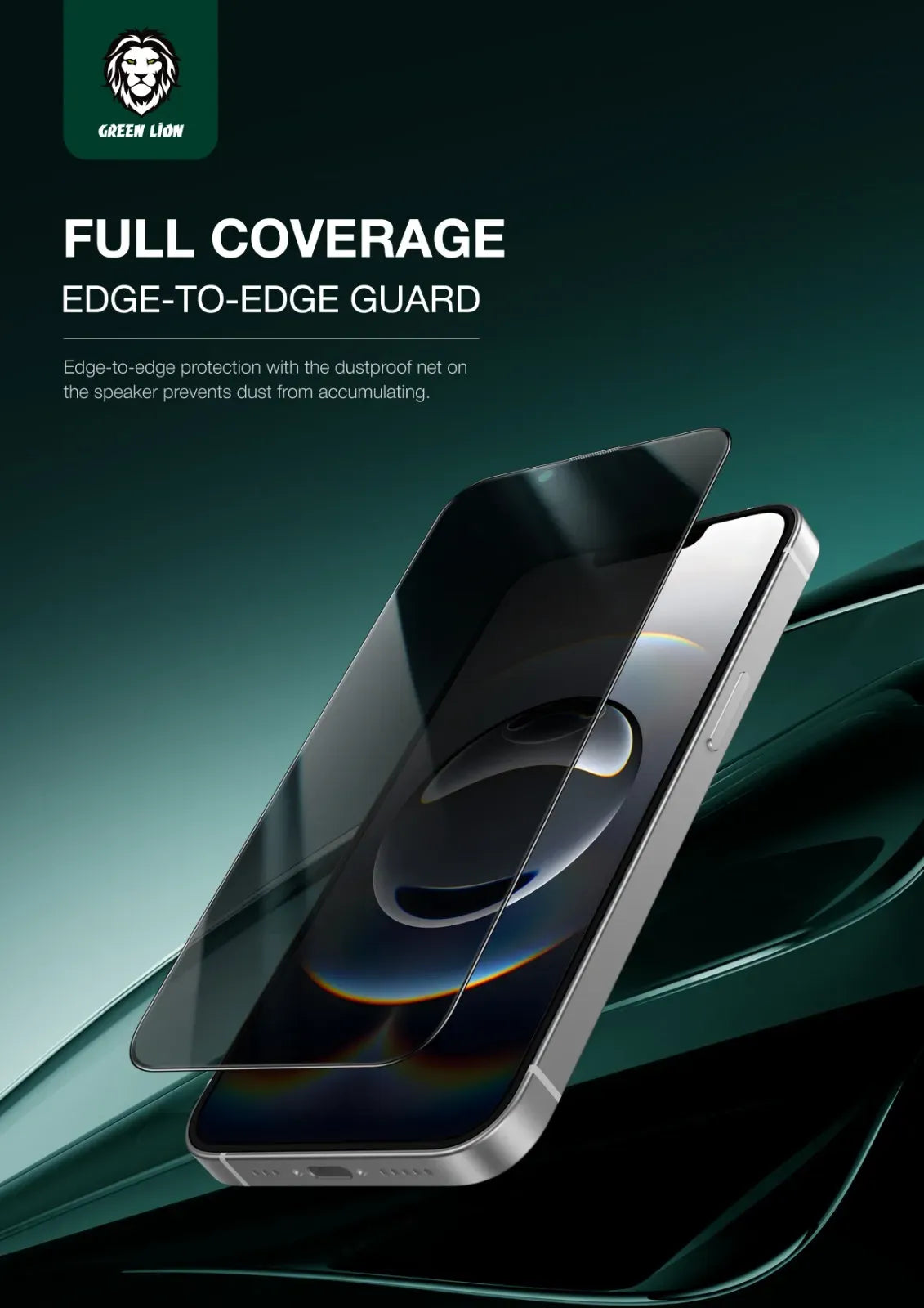 Green Lion 9h Steve Privacy HD for Iphone 16e Black – image 3