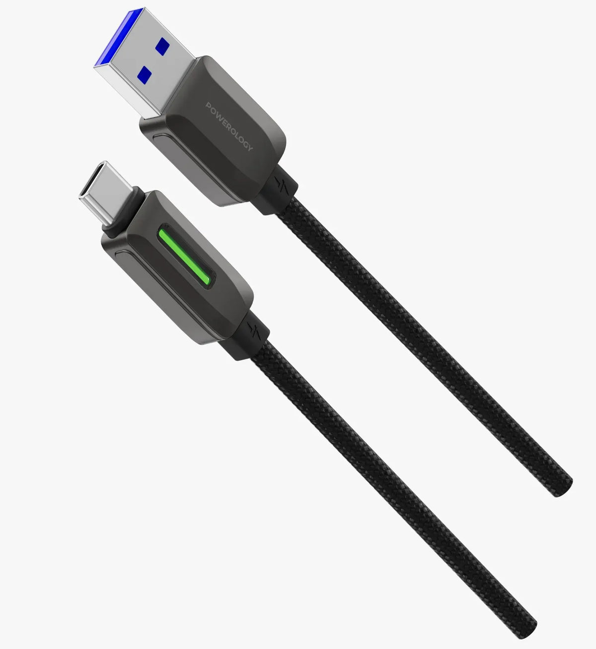 Powerology 12w Braided USB A to USB C Cable Black – image 2