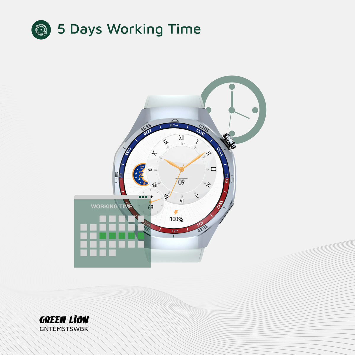 Green Lion Tech Master Smart Watch - Silver – image 16