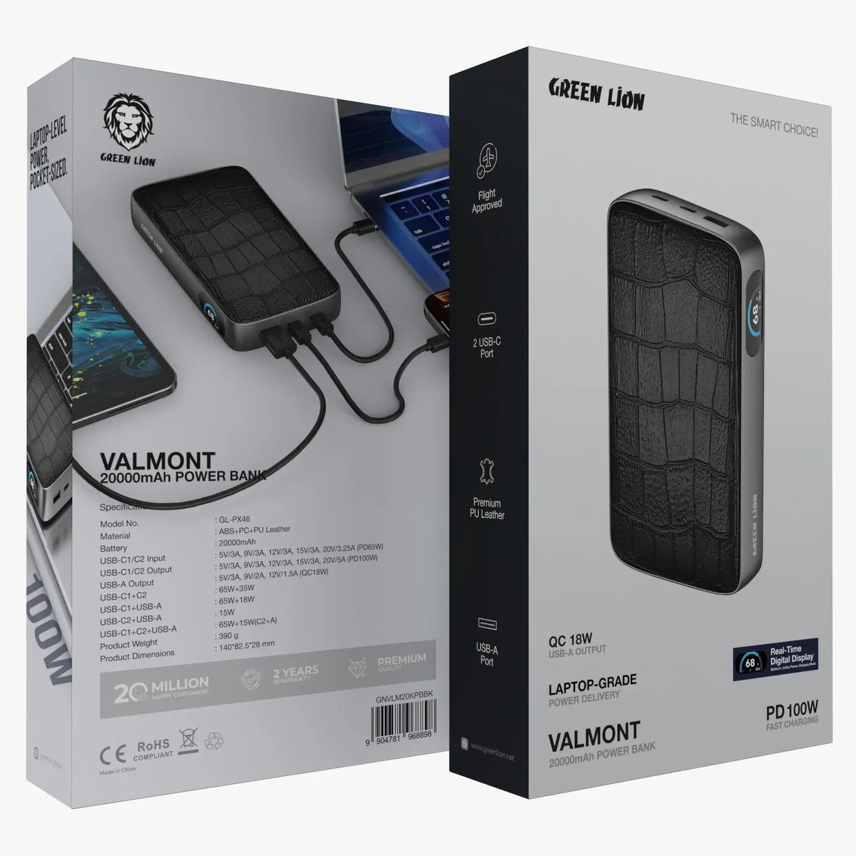 Green Lion Valmont 20000mAh Power Bank PD 100w Black – image 5