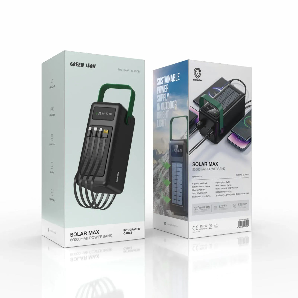 Green Lion Solar Max 80000mAh Power Bank Black – image 2