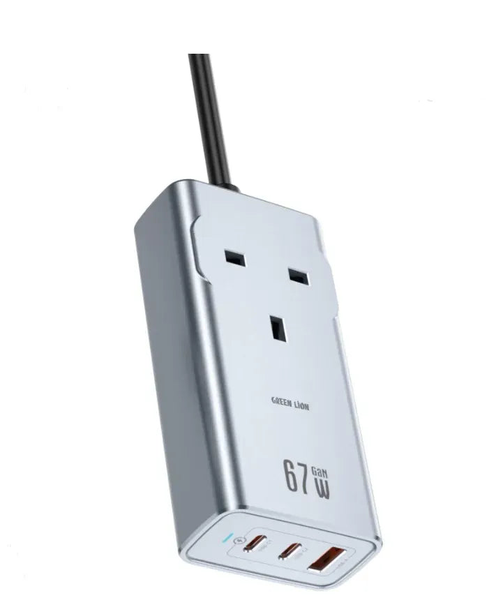 Green Lion 67w Gan Premium AC Socket Gray – image 2