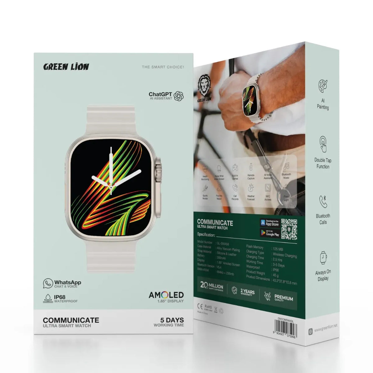Green Lion Communicate Ultra Smart Watch - Silver – image 5