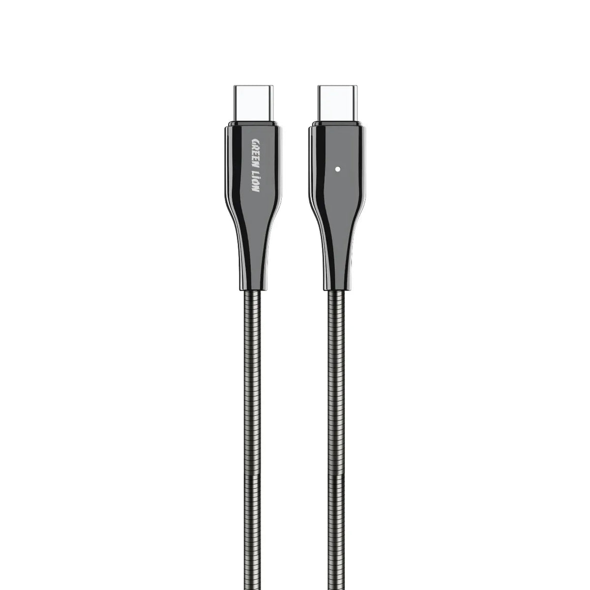 Green Lion USB C to USB C Metal Spring Hose Cable Silver – image 2