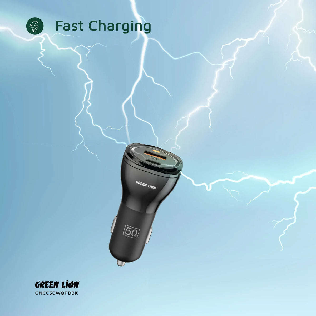 Green Lion Dual Port Car Charger 50 W(PD 30 W+QC 20 W) - Black – image 6