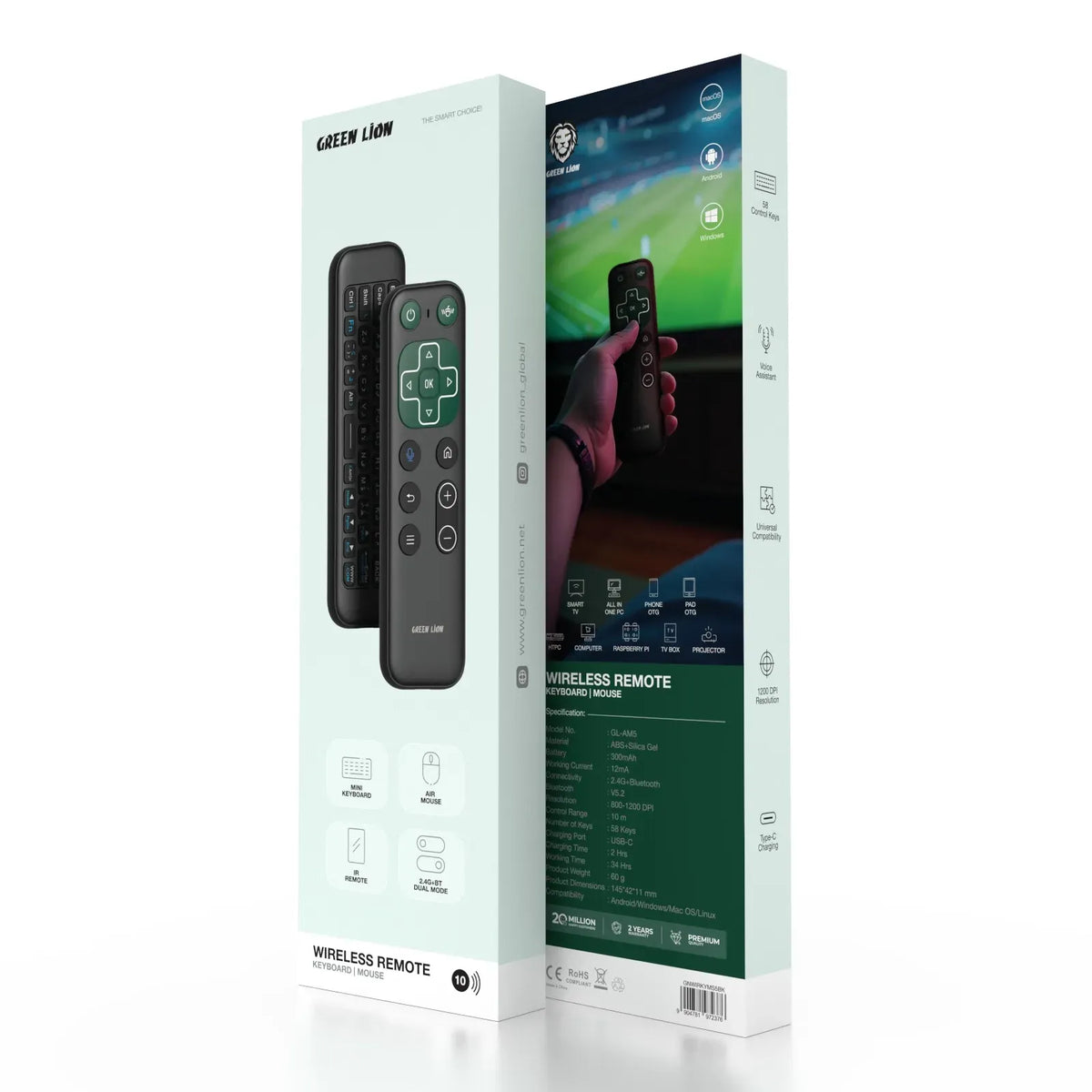 Green Lion Wireless Remote with Keyboardand Mouse - Black – image 2