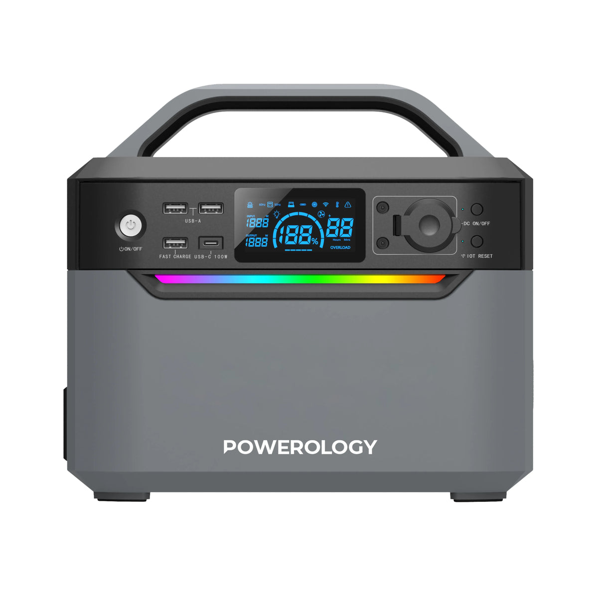 Powerology 120000mAh Portable Power Generator Fast Charging 384wh 600w Black – image 12