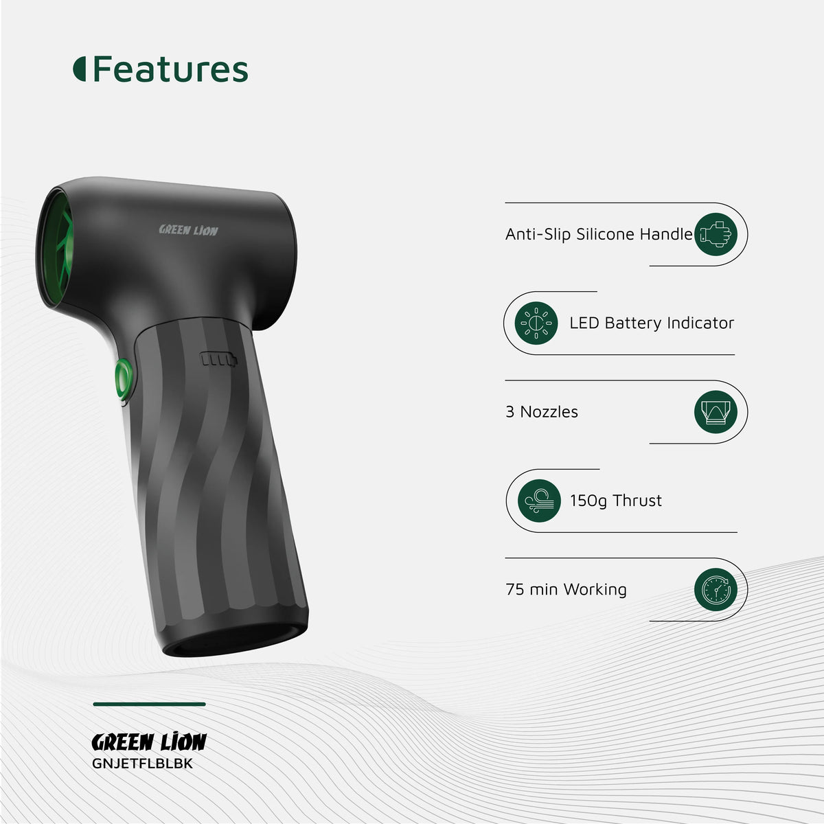 Green Lion Jetflow Air Blower - Black – image 9