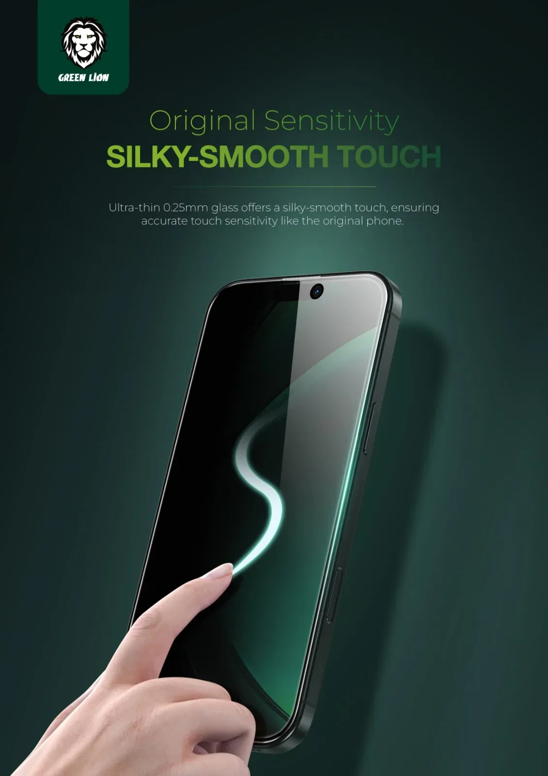Green Lion 3 DSilicone Plus Screen Protector - Black Edge/Privacy – image 5