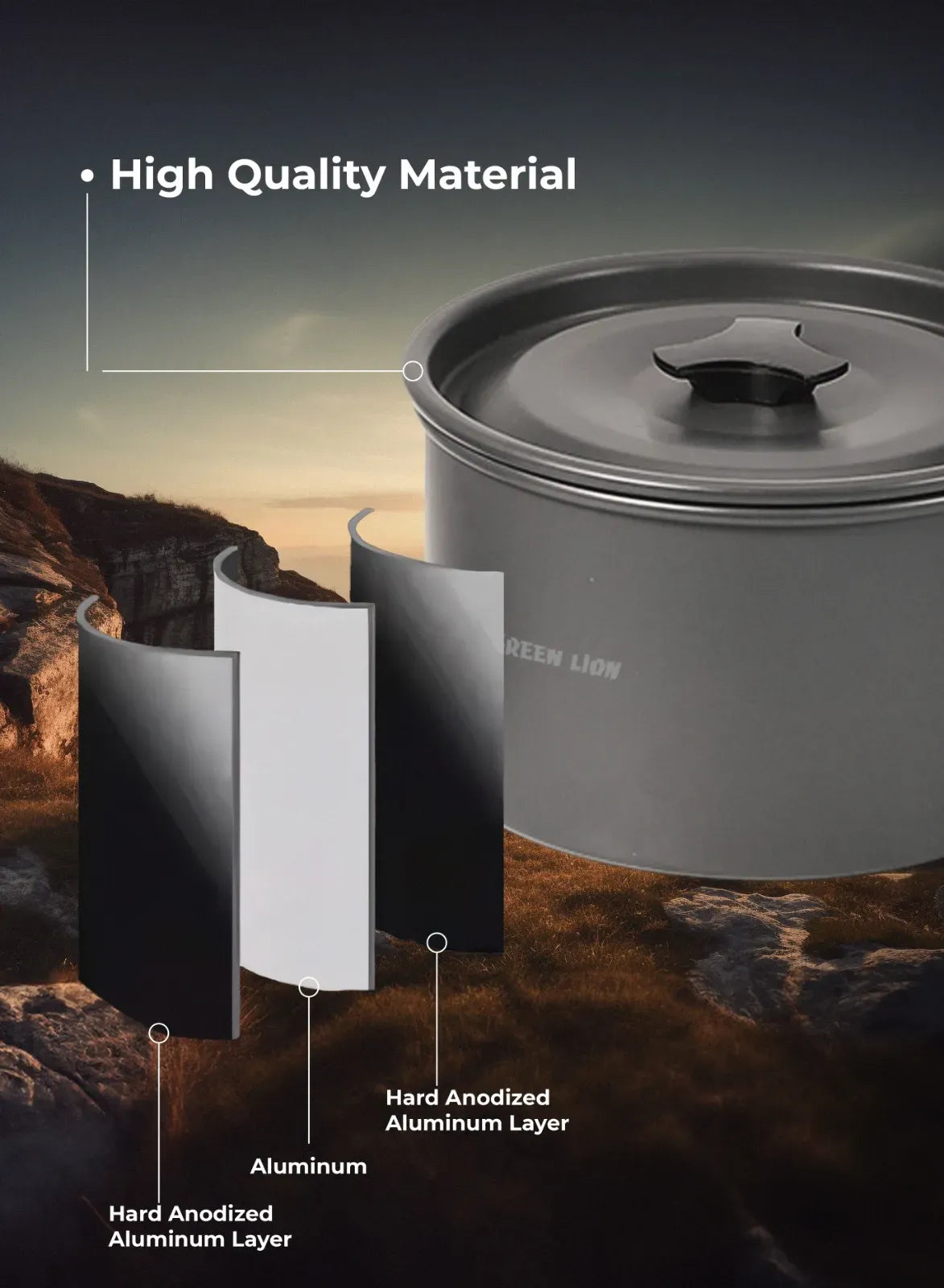 Green Lion 10 in 1 Camping Cookware Black – image 18