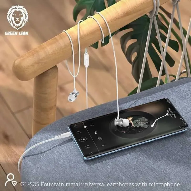 Green Lion Metal Earphone - White – image 6