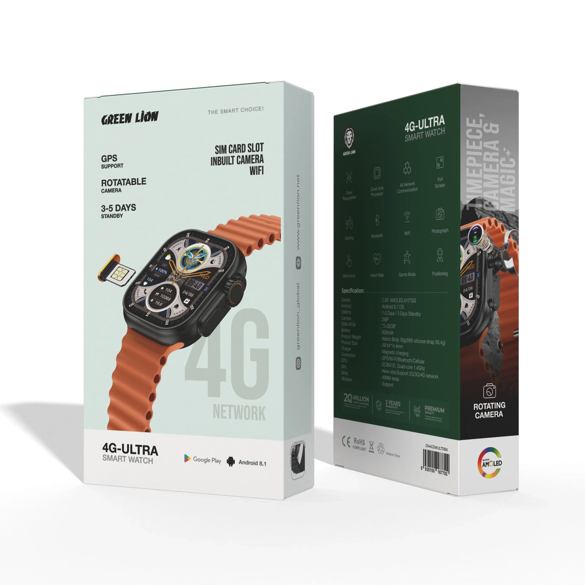 Green Lion 4 G-Ultra Smart Watch - Black